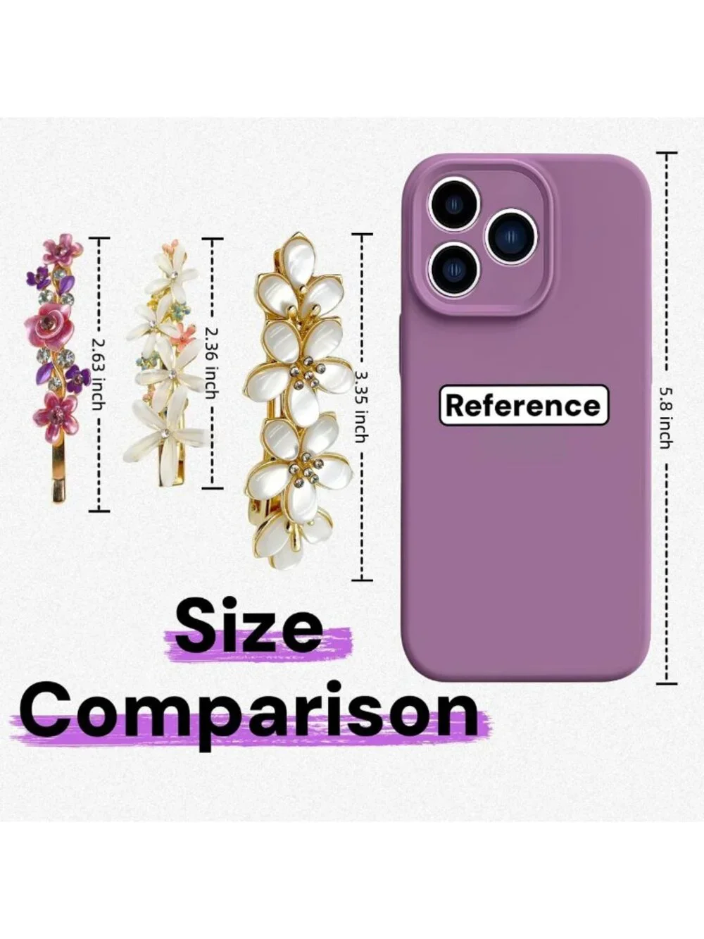 Vintage Floral Hair Clips Set, 3 Pcs Rhinestone Barrettes for Weddings & Spring
